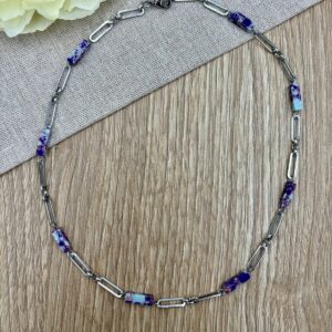 Κολιε αλυσιδα με πετρες