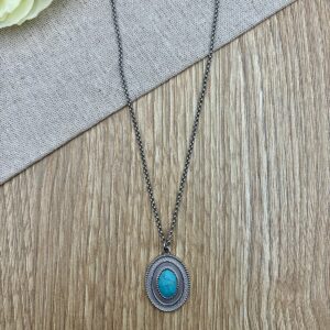 Κολιε ατσαλινη αλυσιδα με στοιχειο χαολιτη