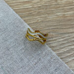 Δαχτυλιδι ατσαλινο κυμα με σμαλτο