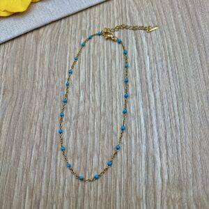 Βραχιολι ποδιου ατσαλινη αλυσιδα με σμαλτο