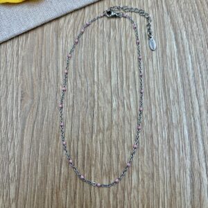 Βραχιολι ποδιου ατσαλινη αλυσιδα με σμαλτο