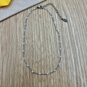 Βραχιολι ποδιου ατσαλινη αλυσιδα με σμαλτο