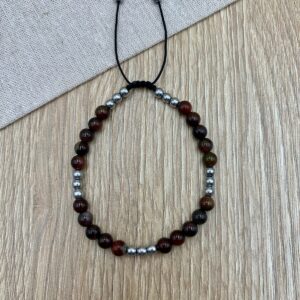 Βραχιολι αντρικο με αχατες και αιματιτες