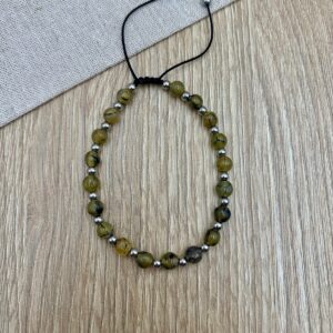 Βραχιολι αντρικο με αχατες και αιματιτες