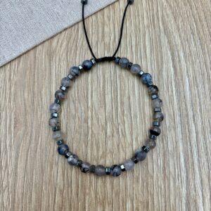 Βραχιολι αντρικο με αχατες και αιματιτες