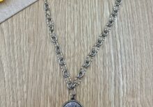 Κολιε ατσαλινη αλυσιδα με ματι