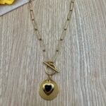 Κολιε ατσαλινη αλυσιδα με στρογγυλο στοιχειο